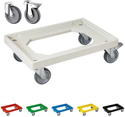 Dolly 600x400x175 mm met rubber wielen geremd