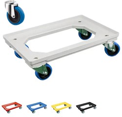 Dolly 610x410x175 mm met elastisch rubber wielen