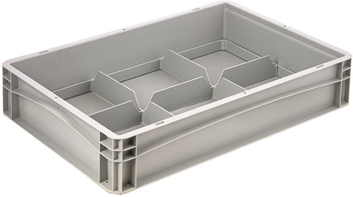 Basicline glazenbak 600x400x120 mm 6 vakken