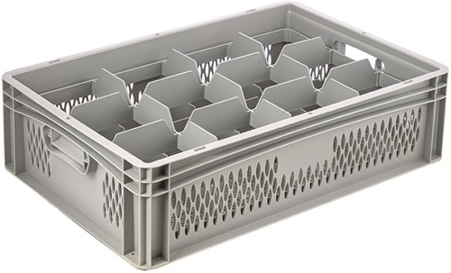 Basicline glazenkrat 600x400x170 mm 12 vakken