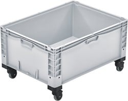 Basicline Plus stapelbak 800x600x420 mm plus 4 wielen