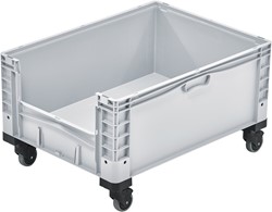 Basicline Plus uitpakbak 800x600x320 mm met 4 wielen