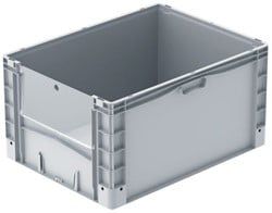 Basicline Plus uitpakbak 800x600x420 mm met uitpakklep en versterkte bodem